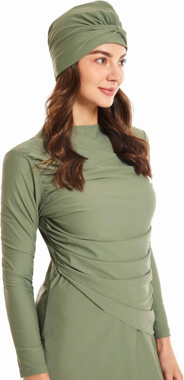 seafanny Women Modest Swimsuit Long Sleeve Burkini Full Cover Muslim Swimwear
