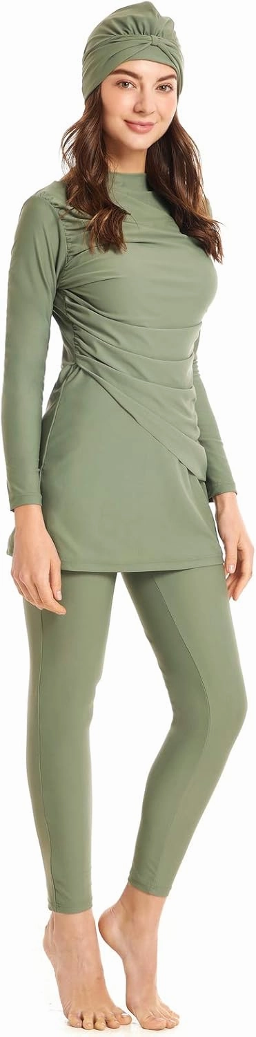 seafanny Women Modest Swimsuit Long Sleeve Burkini Full Cover Muslim Swimwear
