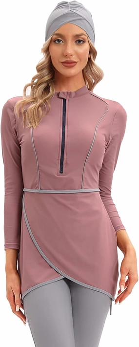 seafanny Women Modest Swimsuit Long Sleeve Burkini Full Cover Muslim Swimwear
