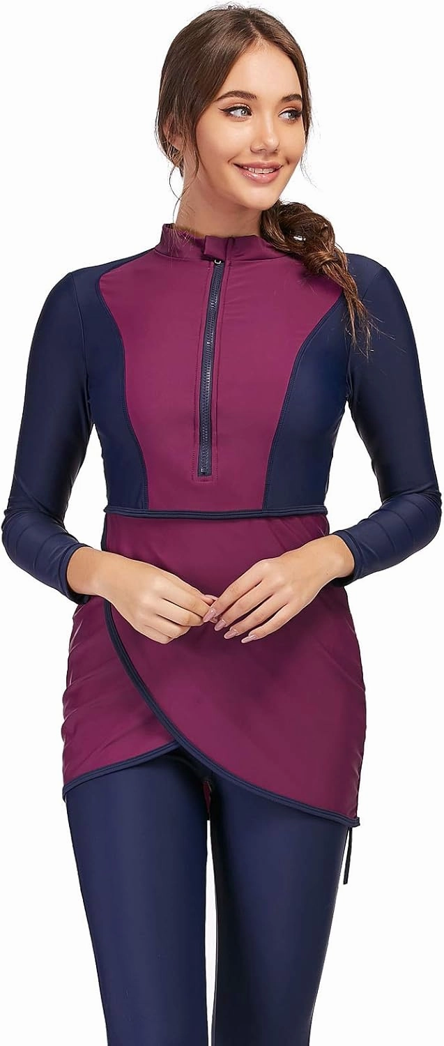 seafanny Women Modest Swimsuit Long Sleeve Burkini Full Cover Muslim Swimwear