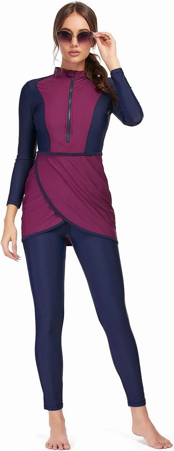 seafanny Women Modest Swimsuit Long Sleeve Burkini Full Cover Muslim Swimwear