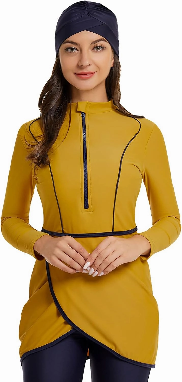 seafanny Women Muslim Swimwear Long Sleeve Burkini Full Cover Hijab Modest Swimsuit