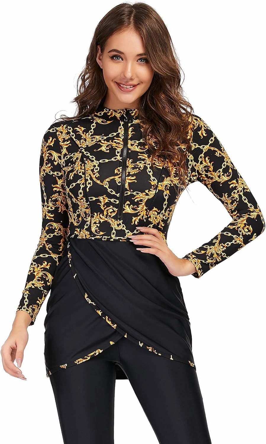 seafanny Women Muslim Swimwear Long Sleeve Burkini Full Cover Hijab Modest Swimsuit