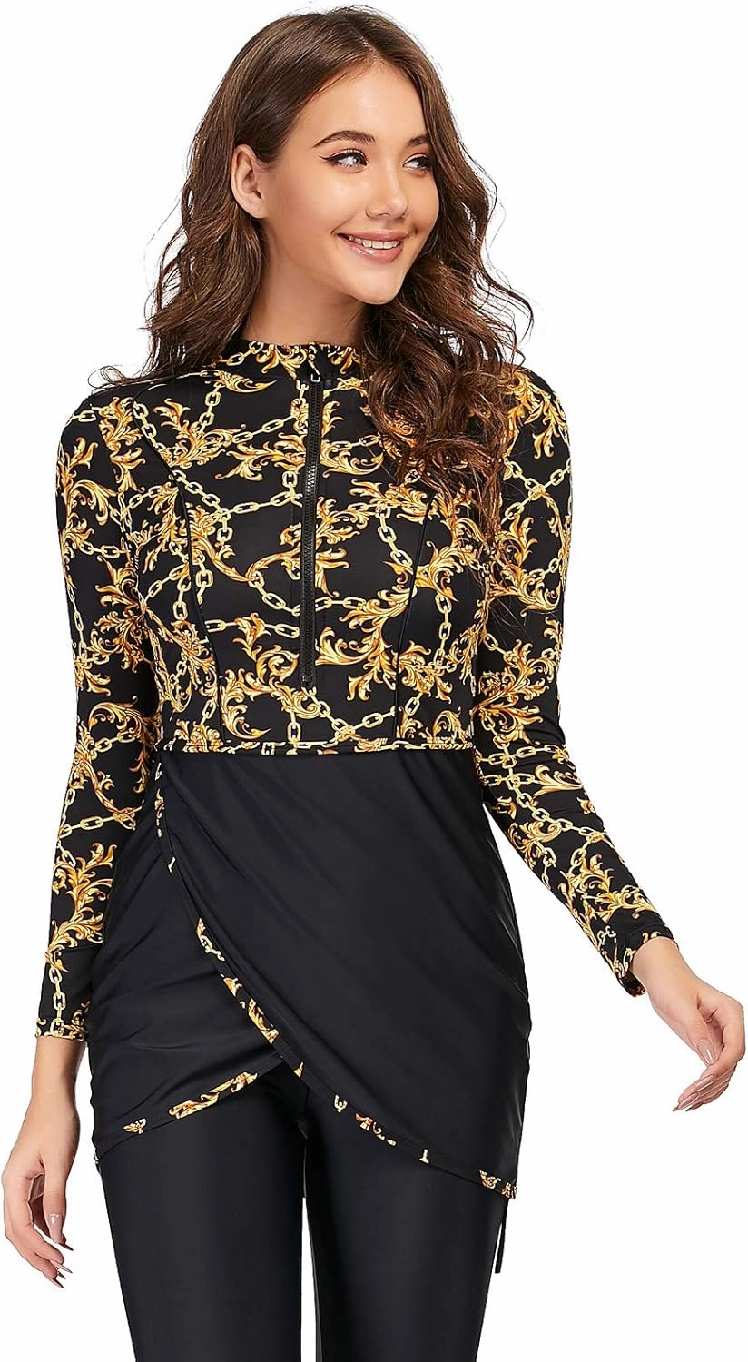 seafanny Women Muslim Swimwear Long Sleeve Burkini Full Cover Hijab Modest Swimsuit