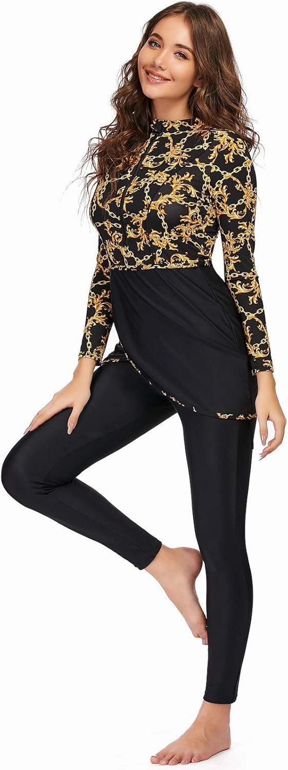 seafanny Women Muslim Swimwear Long Sleeve Burkini Full Cover Hijab Modest Swimsuit