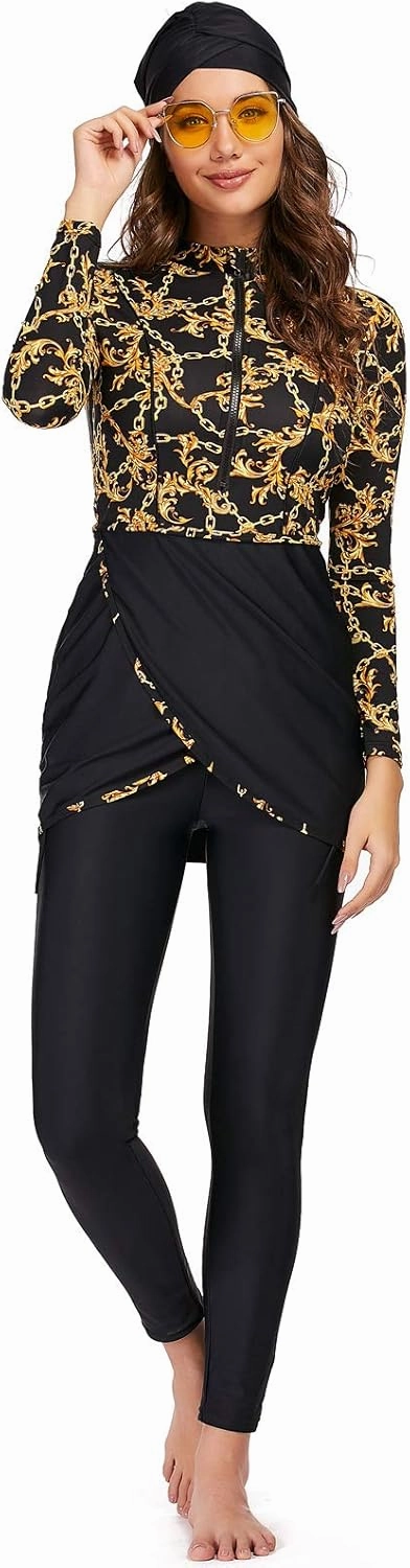 seafanny Women Muslim Swimwear Long Sleeve Burkini Full Cover Hijab Modest Swimsuit