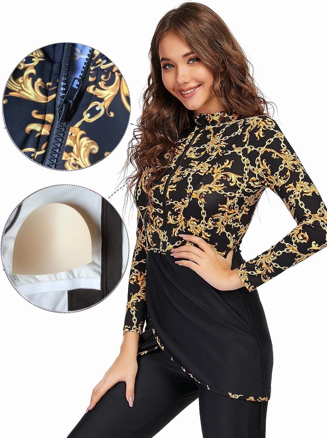 seafanny Women Muslim Swimwear Long Sleeve Burkini Full Cover Hijab Modest Swimsuit