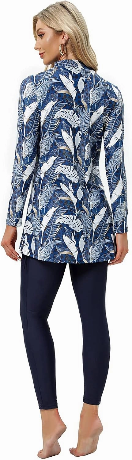 seafanny Womens' Modest Swimsuit 3 Pieces Full Cover Hijab Burkini