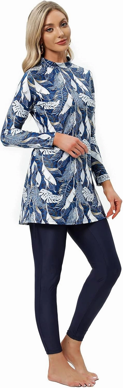 seafanny Womens' Modest Swimsuit 3 Pieces Full Cover Hijab Burkini