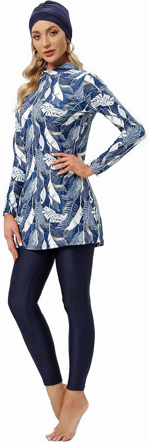 seafanny Womens' Modest Swimsuit 3 Pieces Full Cover Hijab Burkini