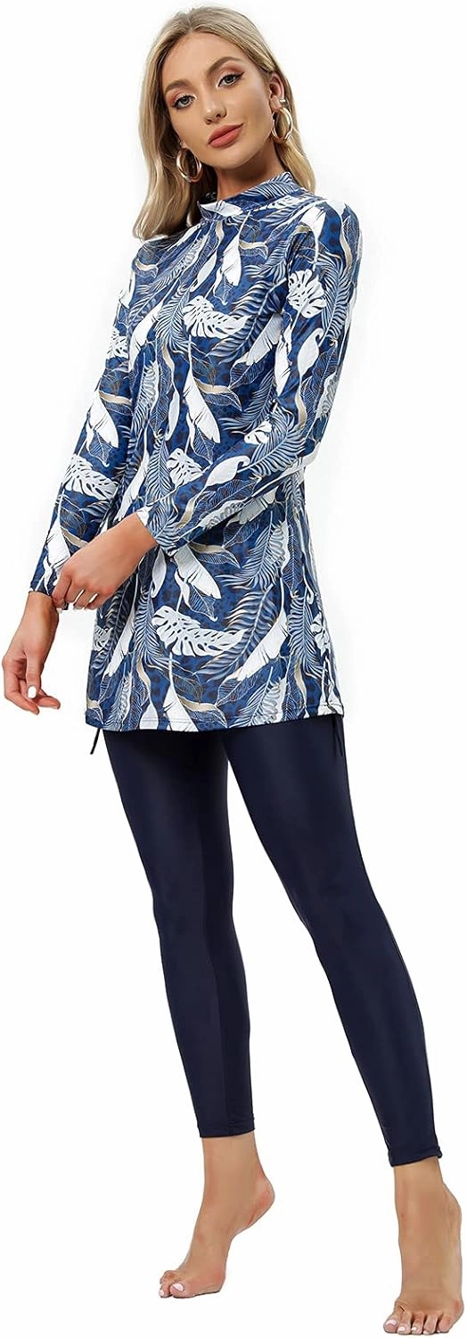 seafanny Womens' Modest Swimsuit 3 Pieces Full Cover Hijab Burkini
