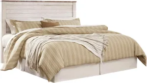 Signature Design by Ashley Willowton Cottage Farmhouse Panel Headboard ONLY, King/California, Whitewash