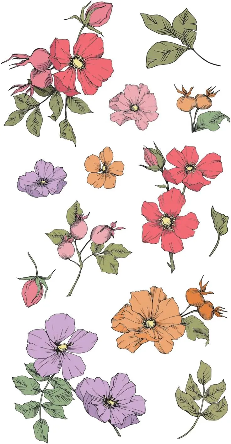 Sizzix Clear Rubber Stamp Set 13PK - Wildflower Botanicals