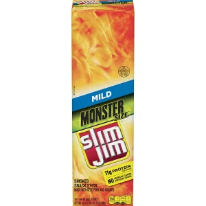 Slim Jim Monster Smoked Meat Sticks, Mild Flavor, 11g Protein Per Stick, Father's Day Gift, 1.94 oz. (18 Count)