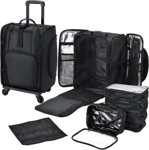 Stagiant Rolling Makeup Case Professional Travel Makeup Organizer Make up Storage Cosmetic Trolley Suitcase Makeup Storage