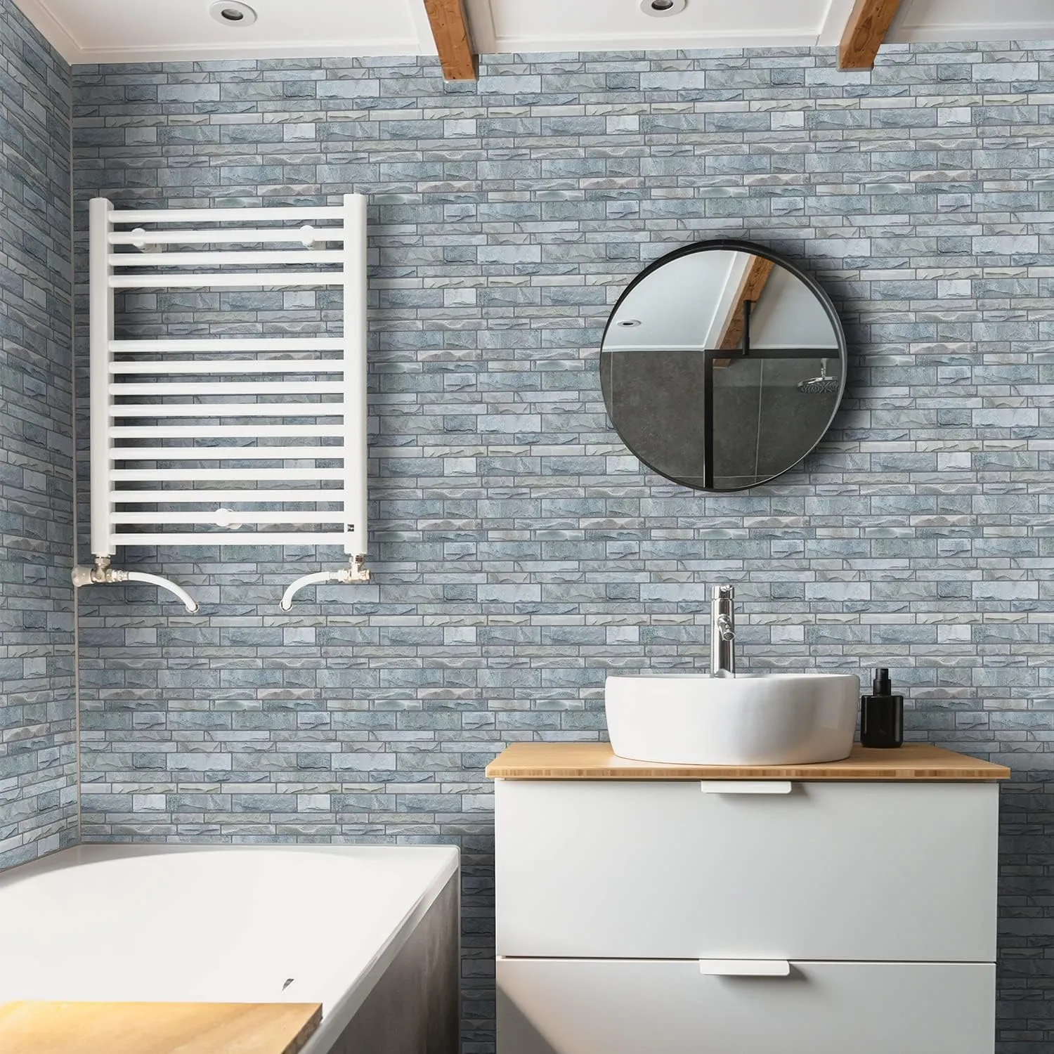 STICKGOO 10-Sheet Peel and Stick Backsplash, 12”X12” Self Adhesive Wall Tiles, Stick on Backsplash for Kitchen & Bathroom (Cultured Stone Look, Thicker Design)