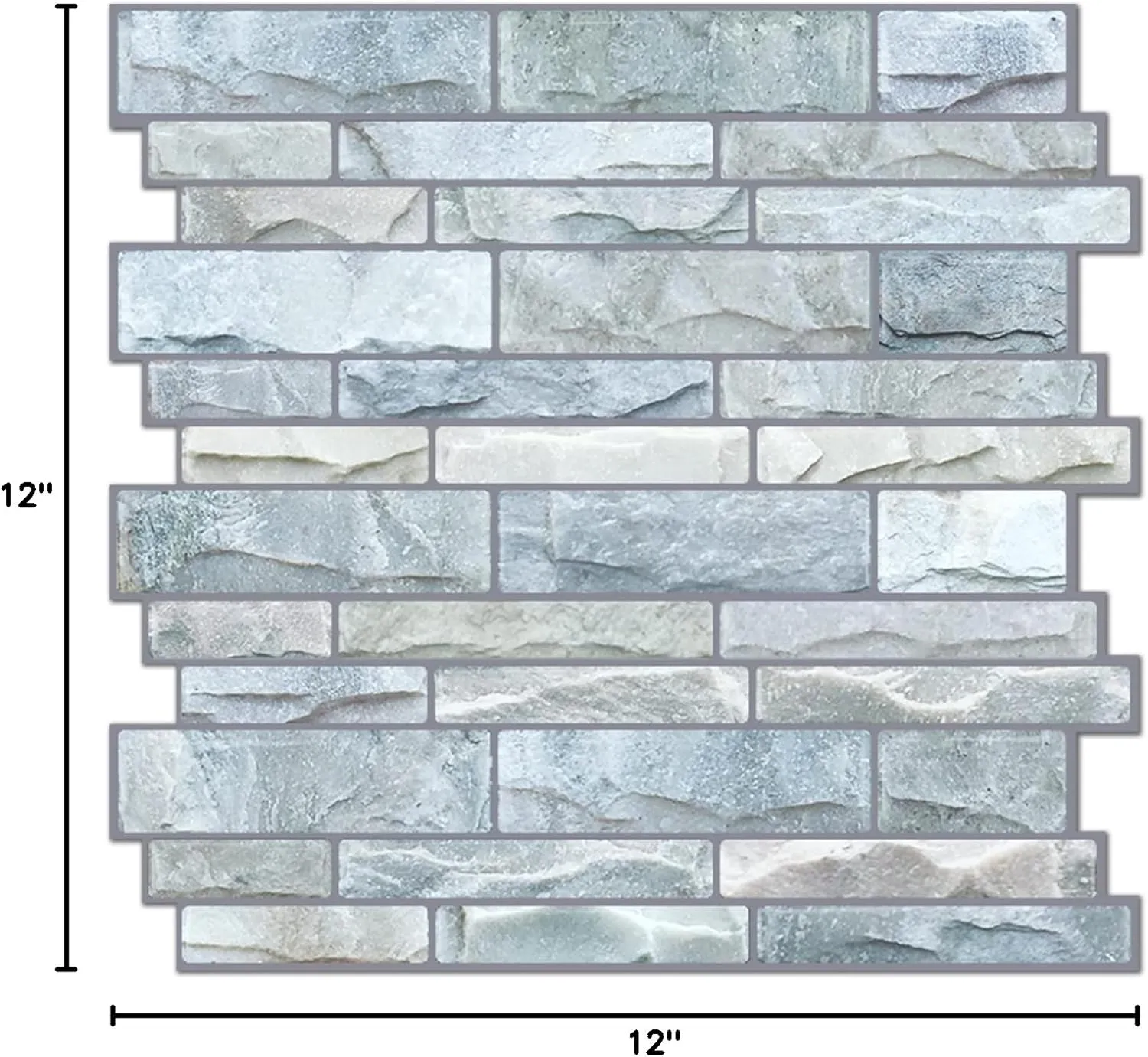 STICKGOO 10-Sheet Peel and Stick Backsplash, 12”X12” Self Adhesive Wall Tiles, Stick on Backsplash for Kitchen & Bathroom (Cultured Stone Look, Thicker Design)