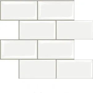 STICKGOO 10-Sheet Peel and Stick Subway Tile, Stick on Tiles Backsplash for Kitchen & Bathroom in White (Thicker Design)