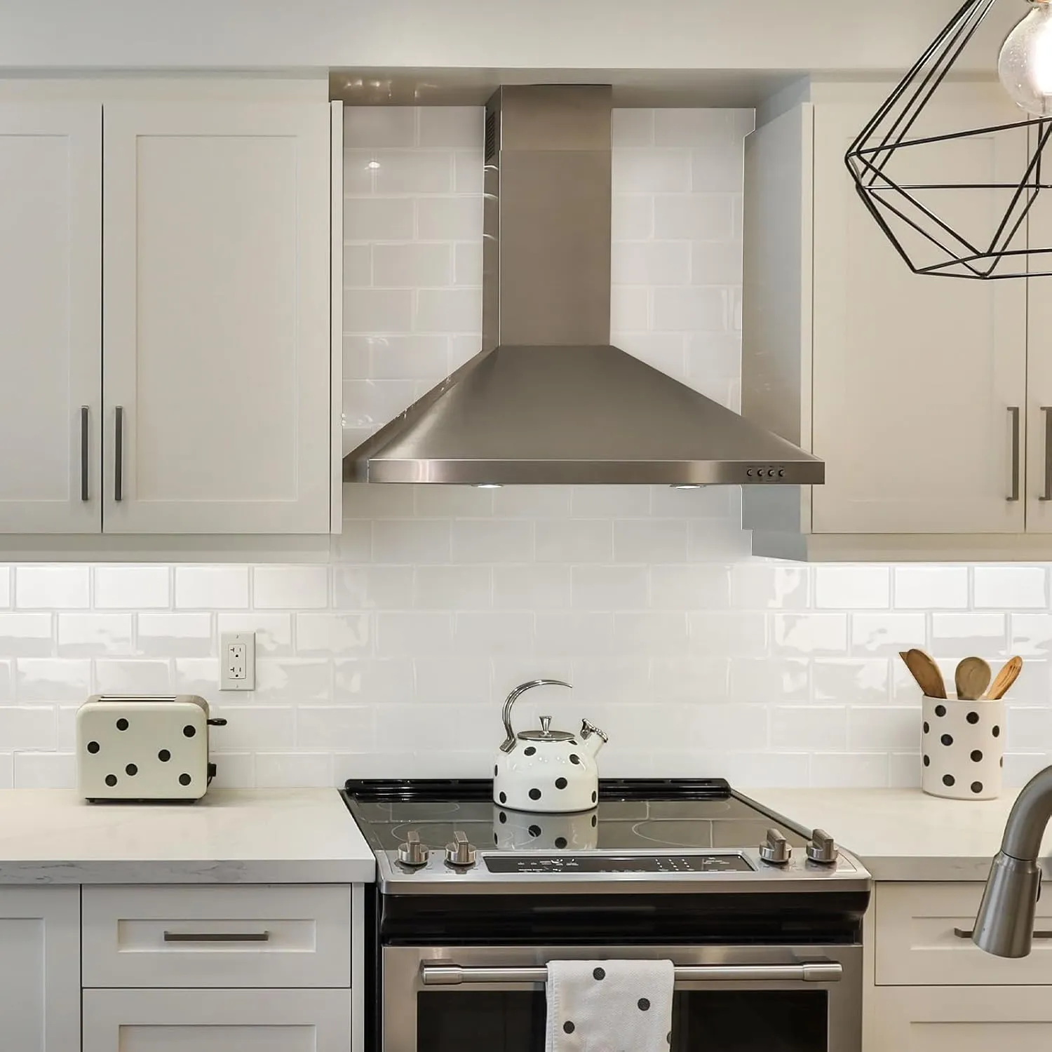 STICKGOO 10-Sheet White Subway Tiles Peel and Stick Backsplash, Stick on Tiles Kitchen Backsplash (Thicker Design)