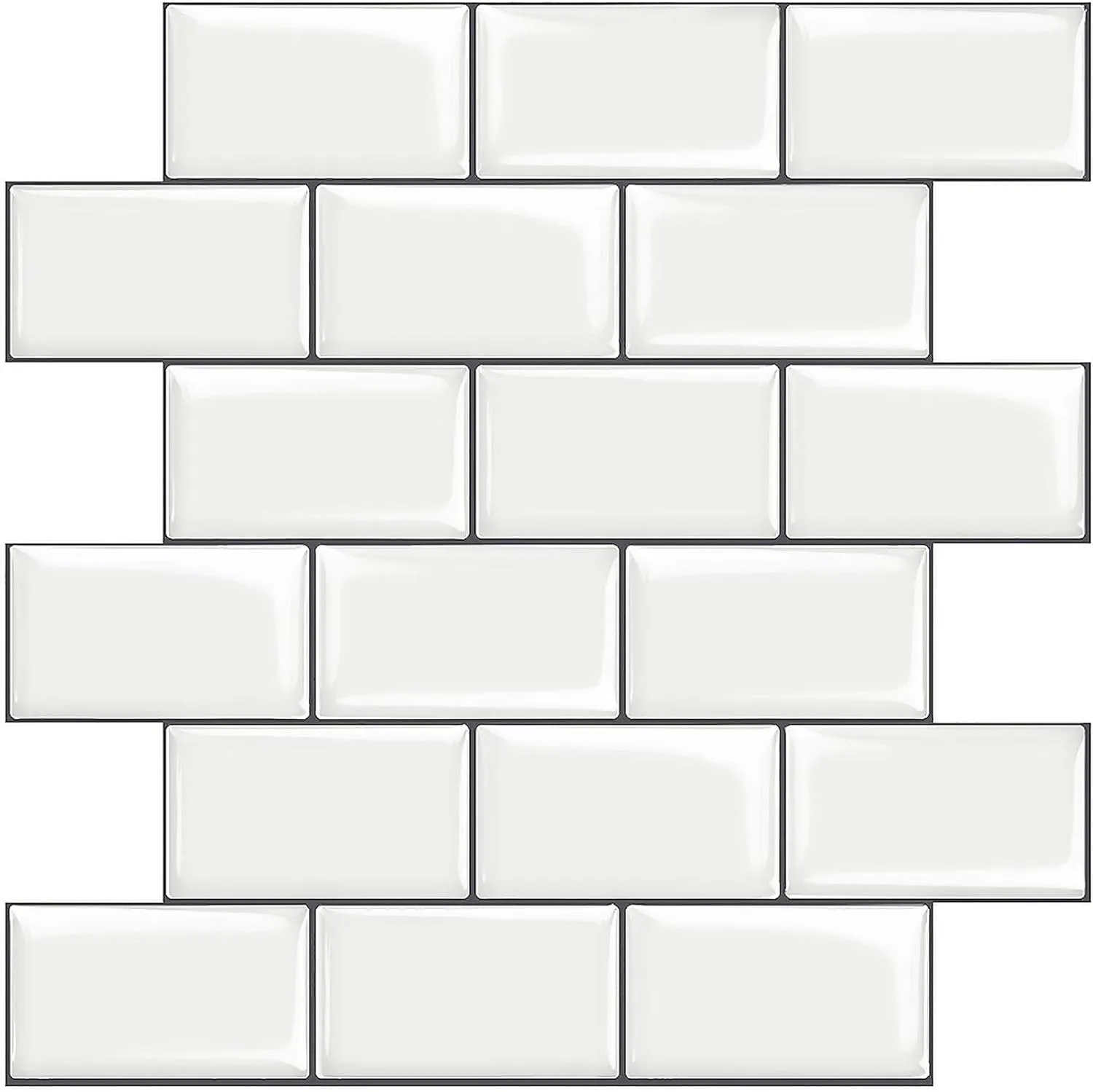 STICKGOO 10-Sheet White Subway Tiles Peel and Stick Backsplash, Stick on Tiles Kitchen Backsplash (Thicker Design)