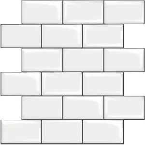 STICKGOO 10-Sheet White Subway Tiles Peel and Stick Backsplash, Stick on Tiles Kitchen Backsplash (Thicker Design)