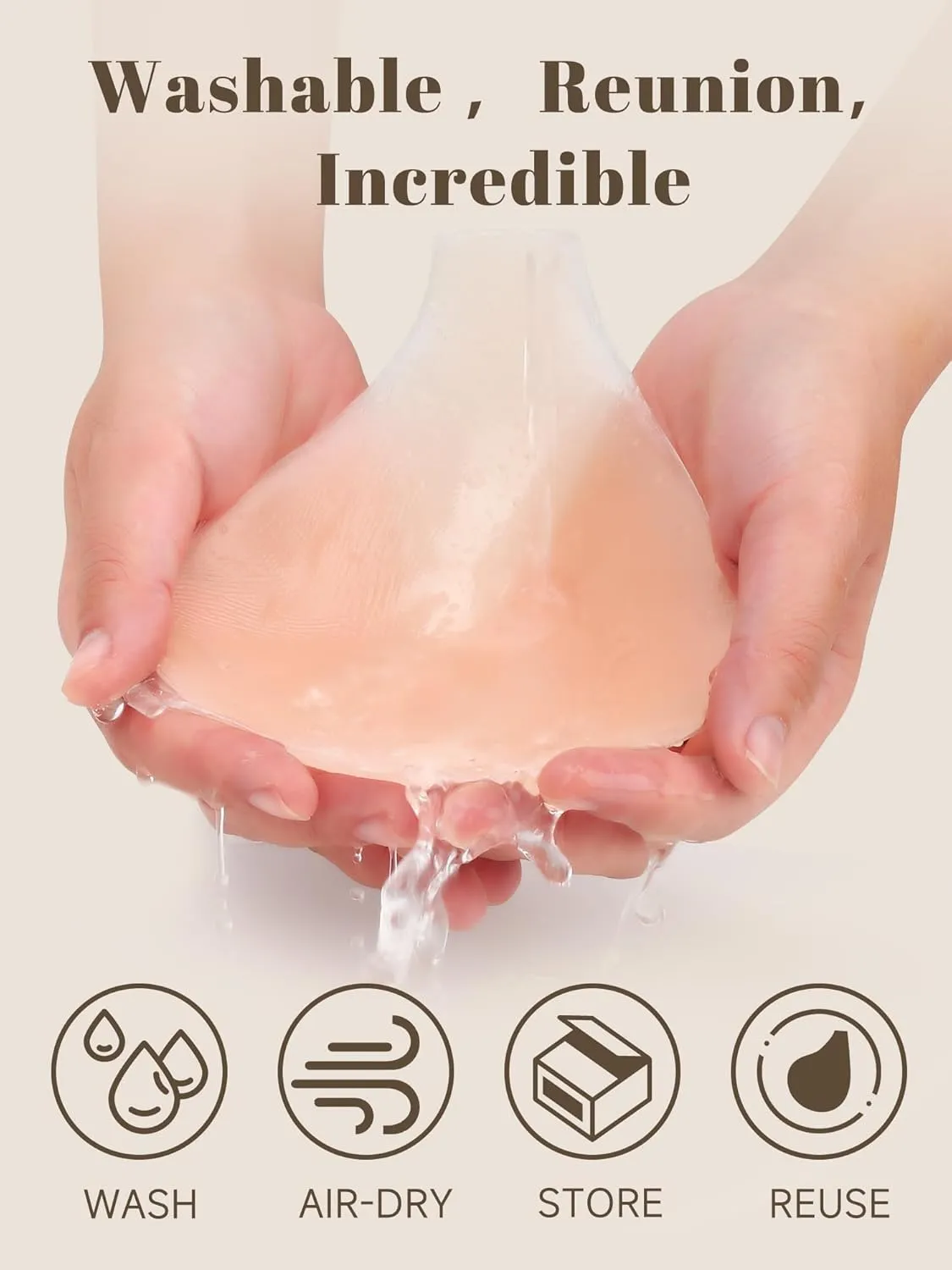 Sticky Bras for Women 2 Pairs Adhesive Bra Lift Invisible Silicone Backless Strapless Bra with 2PCS Nipple Covers