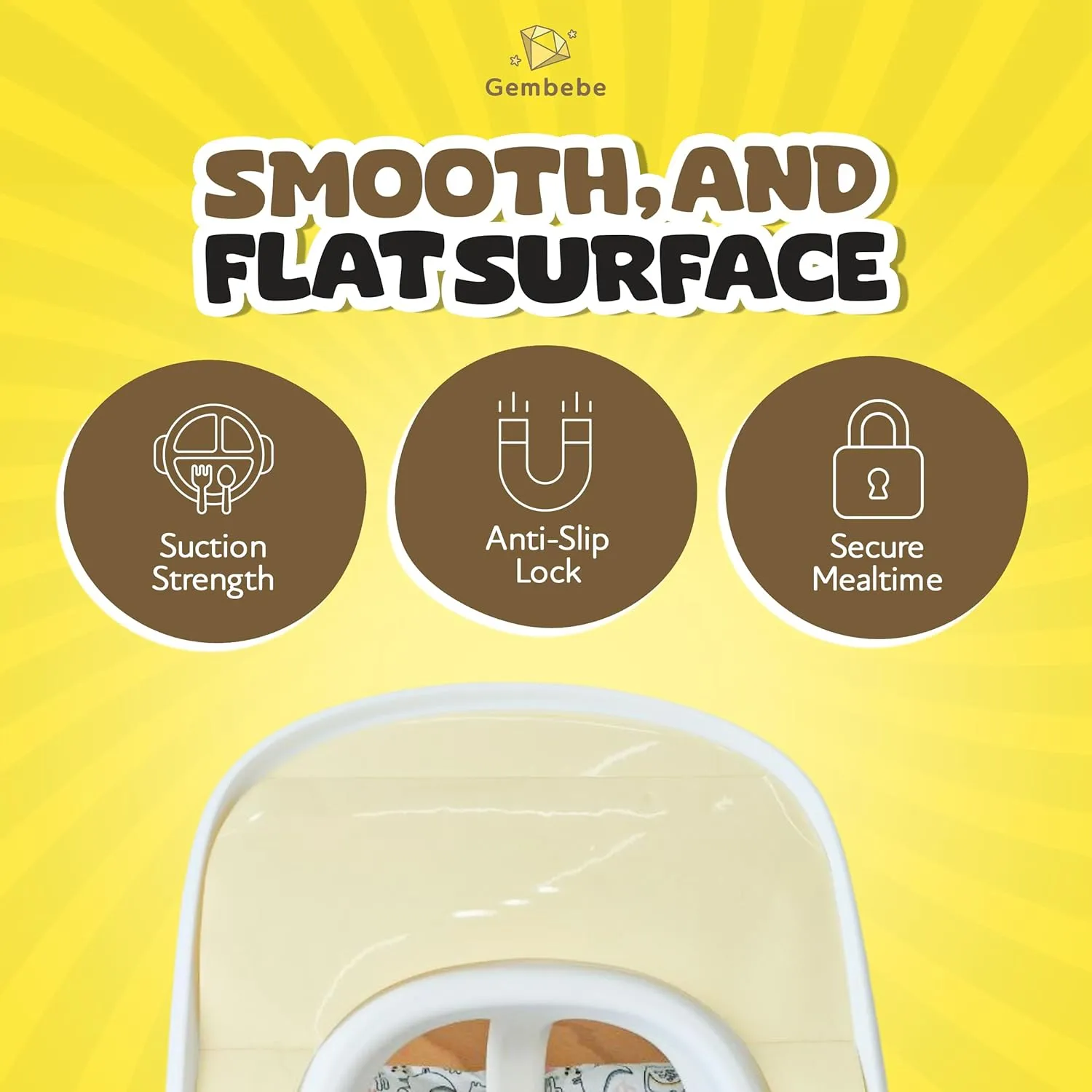 Suction Solver Sticker Compatible with Stokke Tripp Trapp Tray Safe Adehisve Placemat Improves Suction Keeps Suction Bowls and Toys Baby High Chair Placemat (3pc, Tray Shape)