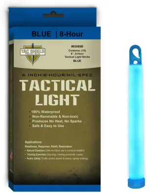 Tac Shield 8 Hour Light Stick (10-Pack), Blue, 6""" (T03085B)