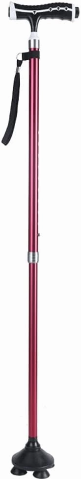 Telescopic Senior Walking Stick LED Walking Stick with Light Four-Legged Aluminium Alloy Walking Stick