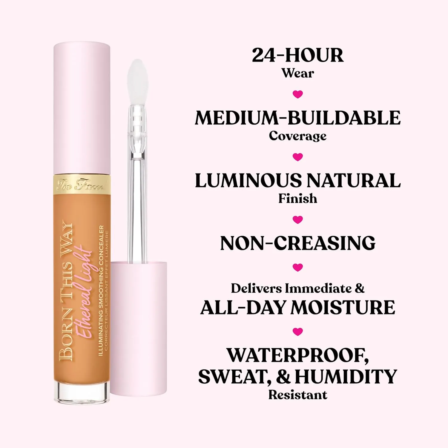 Too Faced Born This Way Ethereal Light Illuminating Smoothing Concealer | Hyaluronic Acid   Waterproof, 0.17 fl. oz.