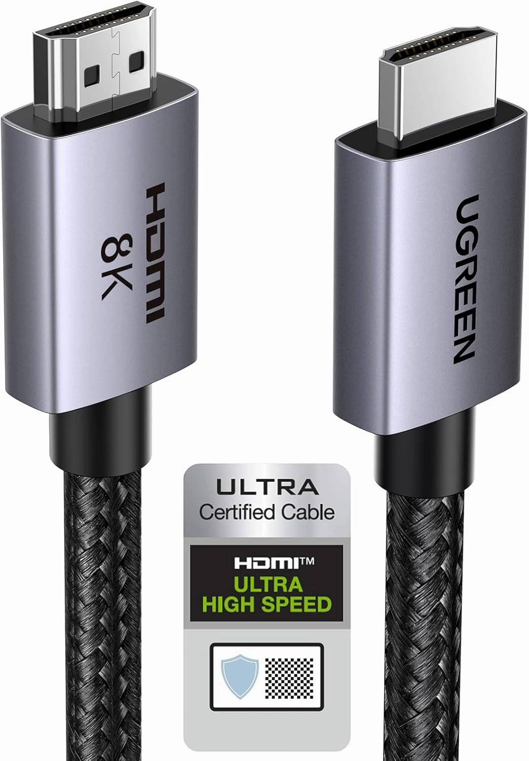 UGREEN 8K HDMI 2.1 Cable 48Gbps 1.6FT, Certified Ultra High Speed HDMI Cord Aluminum, 4K@240Hz 120Hz 10K 8K@60Hz, HDCP 2.2&2.3, eARC HDR 10 Dolby Compatible with PS5/Blu-ray/Roku TV/Switch/TV/Monitor