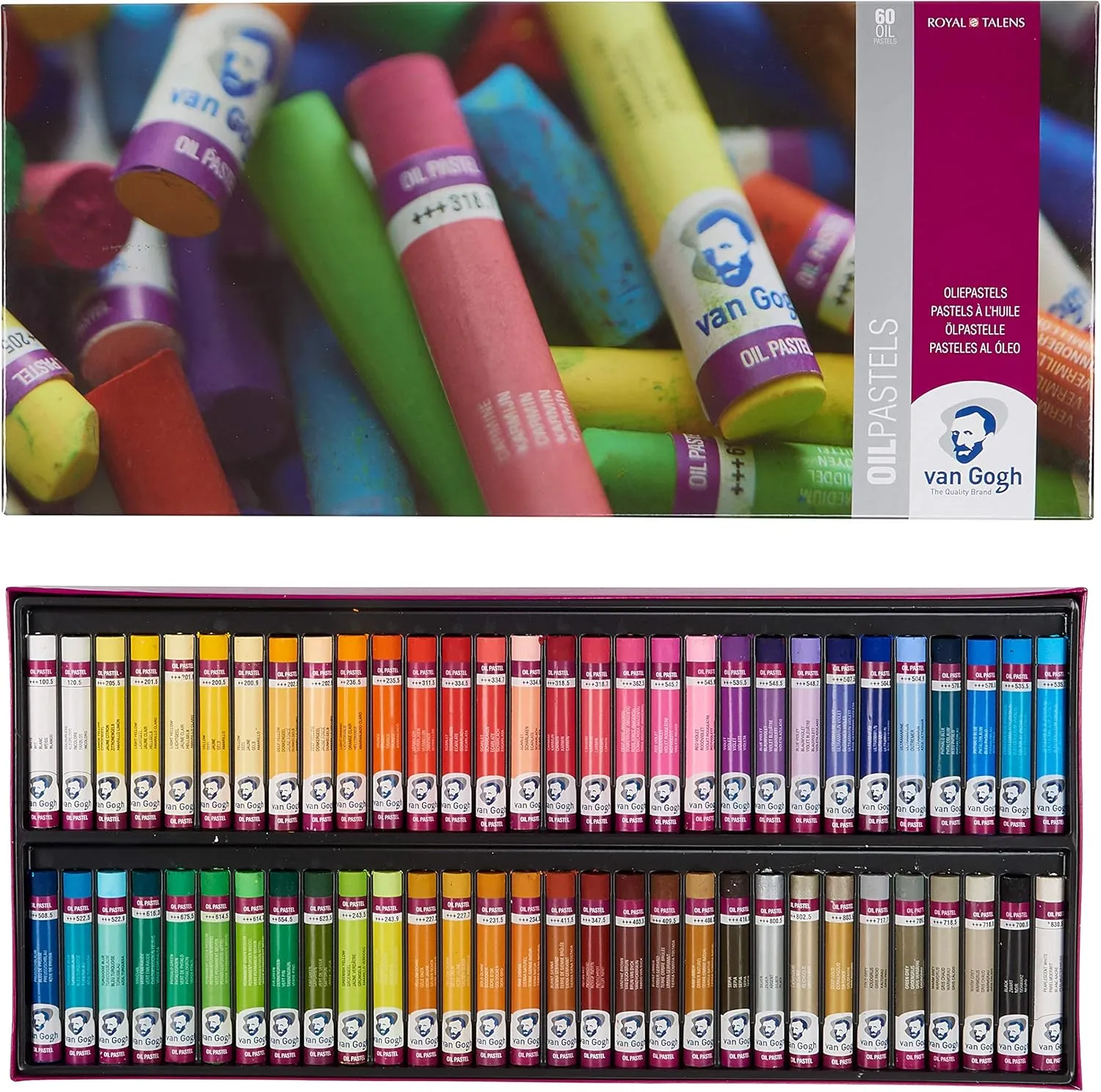 Van Gogh Oil Pastel, Round Full Stick, 60-Piece Set