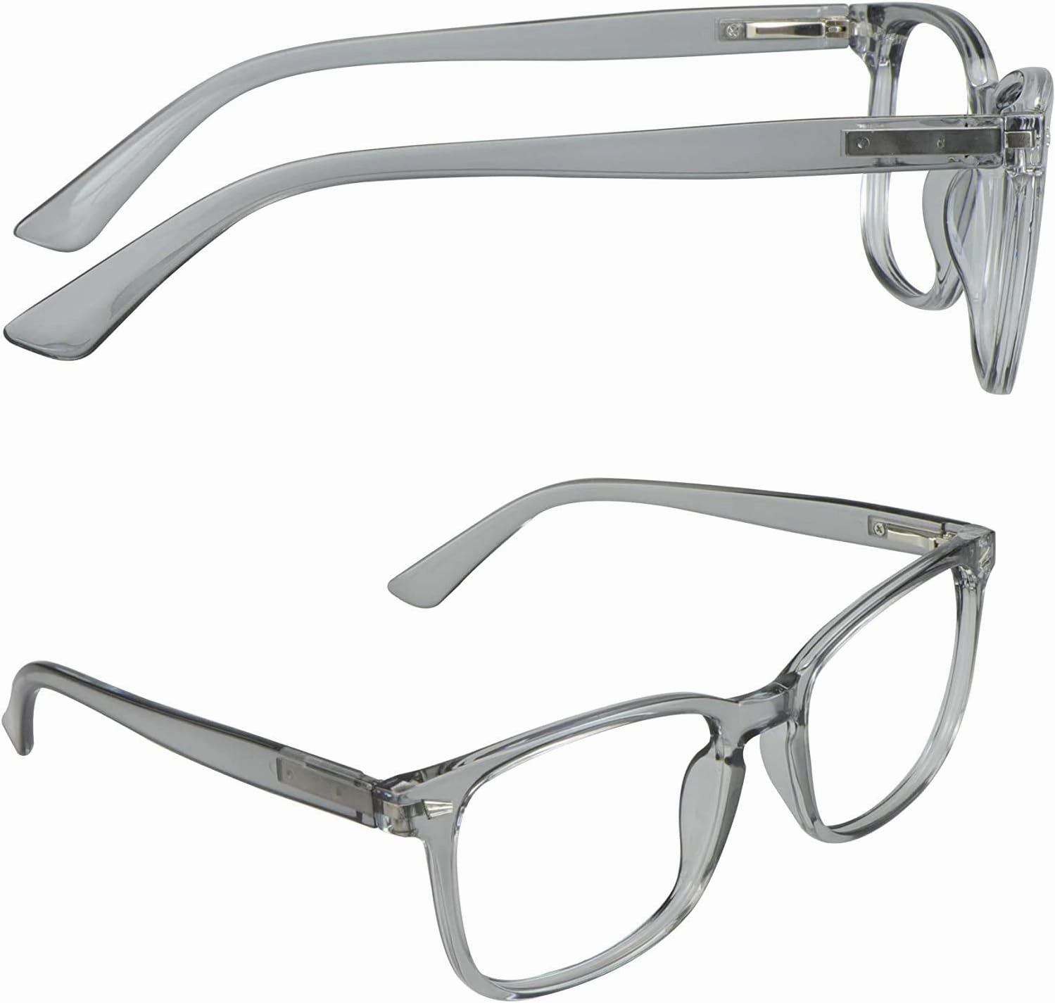 Vintage Square Progressive Multifocal Presbyopic Glasses, Photochromic Gray Sunglasses for Men Women Readers ( 0.00/ 1.00 Magnification)