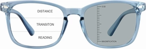 Vintage Square Progressive Multifocal Presbyopic Glasses, Photochromic Gray Sunglasses for Men Women Readers ( 0.00/ 1.00 Magnification)