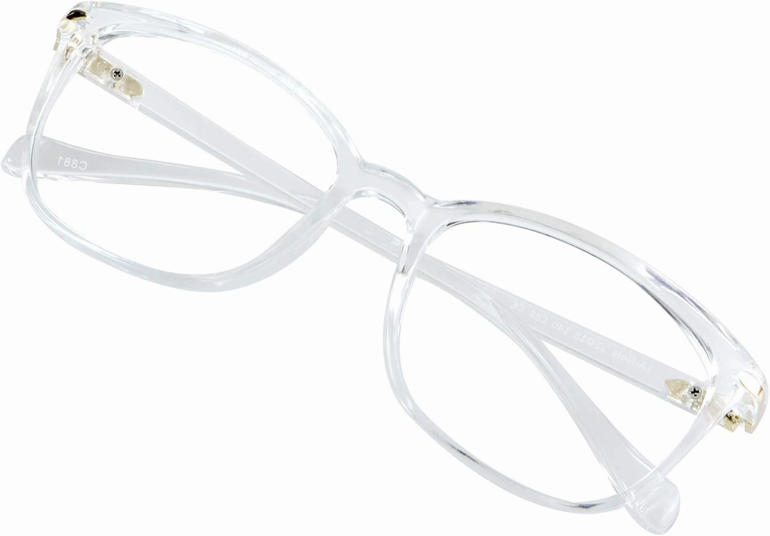 VisionGlobal Blue Light Blocking Glasses for Women, Anti Eyestrain, Computer Reading, TV Glasses, Stylish Square Frame, Anti Glare(Clear, 0.25 Magnification)
