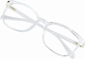 VisionGlobal Blue Light Blocking Glasses for Women, Anti Eyestrain, Computer Reading, TV Glasses, Stylish Square Frame, Anti Glare(Clear, 0.25 Magnification)
