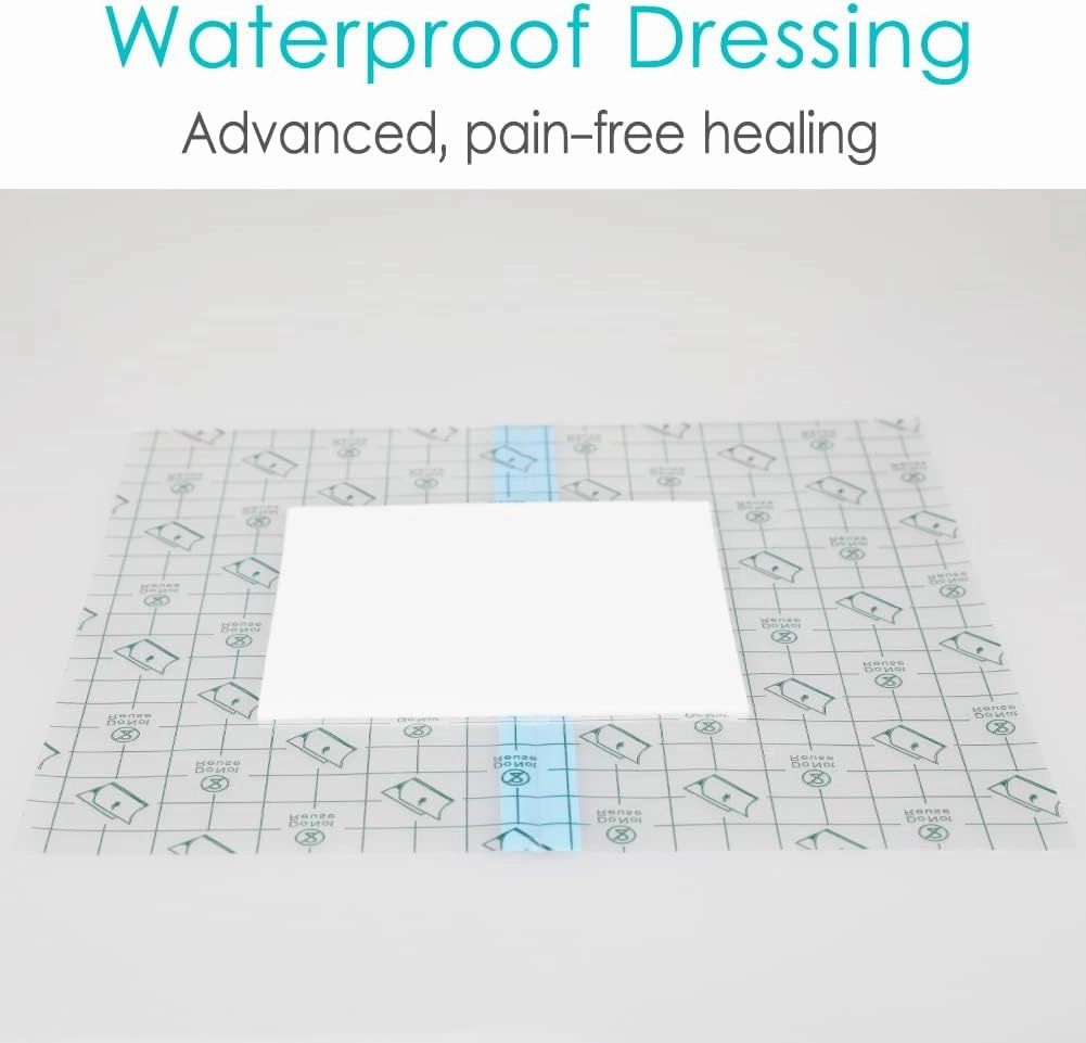 Waterproof Shower Cover with Non-Stick Center Pad for Large Port Surgery Incisions Protector Patch Transparent Film Clear Adhesive Wounds Dressing Bandage Shields (6x6 inch (Pack of 25))