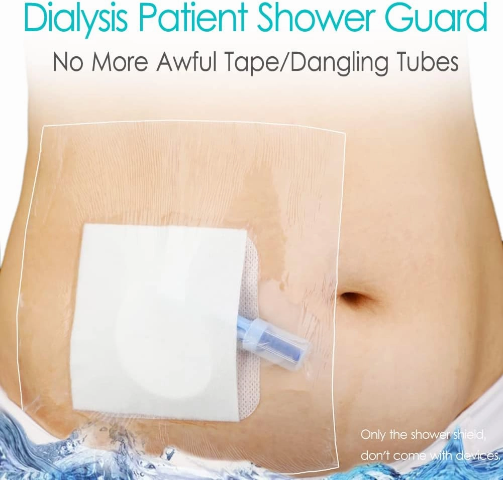 Waterproof Shower Cover with Non-Stick Center Pad for Large Port Surgery Incisions Protector Patch Transparent Film Clear Adhesive Wounds Dressing Bandage Shields (6x6 inch (Pack of 25))