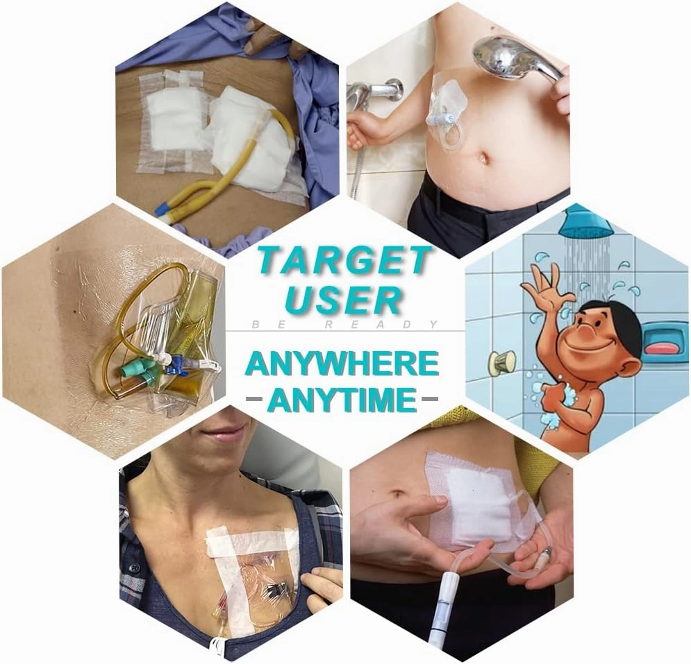 Waterproof Shower Cover with Non-Stick Center Pad for Large Port Surgery Incisions Protector Patch Transparent Film Clear Adhesive Wounds Dressing Bandage Shields (6x6 inch (Pack of 25))