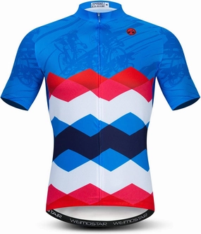 Weimostar Men's Cycling Jersey Short Sleeve Bike Clothing Multicolored Diamond