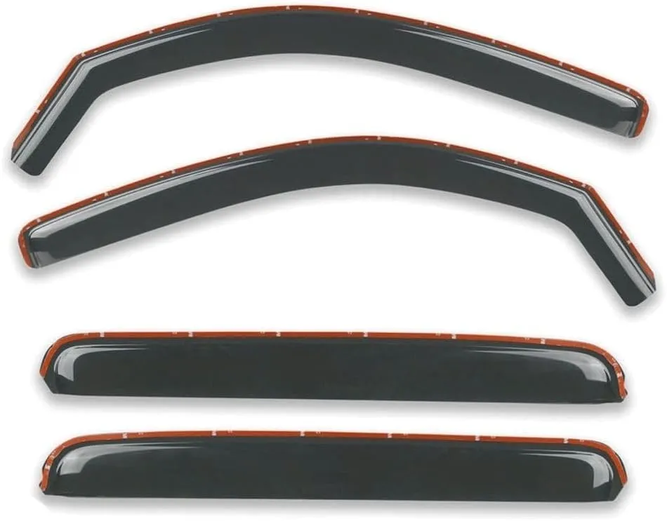 West River 4pcs Deflector Window Visor Front Rear Side in Channel Mount Style Modified Acrylic Dark Smoke Tint Double Cab for Toyota for Tacoma 2005-2015 4pc 2 Height 41.7-Length Smooth