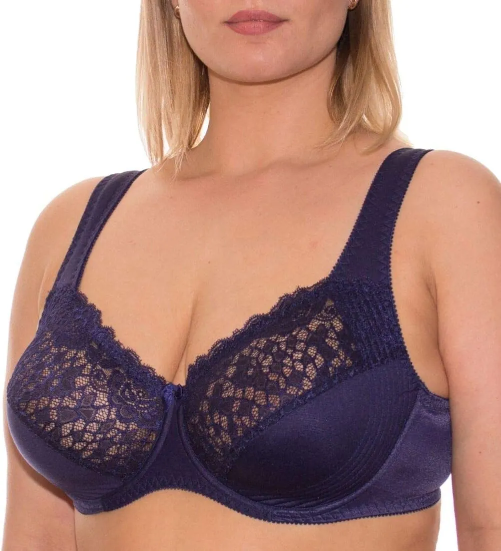Wide Strap Bra Plus Size Full Coverage Underwire Support Panels 34 36 38 40 42 44 / C D E F G H I J