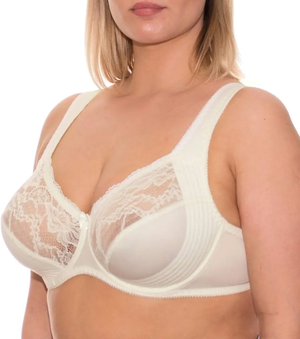 Wide Strap Bra Plus Size Full Coverage Underwire Support Panels 34 36 38 40 42 44 / C D E F G H I J