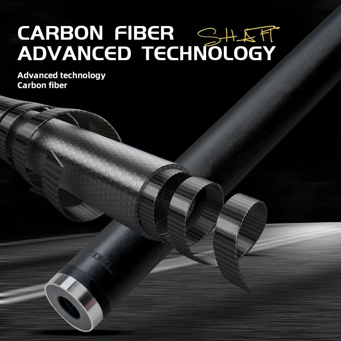 ZOKUE Elite Series Carbon Fiber Pool Cue Stick Low Deflection Full Carbon Technology Cue Stick for Beginner Primary Pool Stick with 12.5mm Tip (Easy to Control Powerful and Precise Pro Taper)