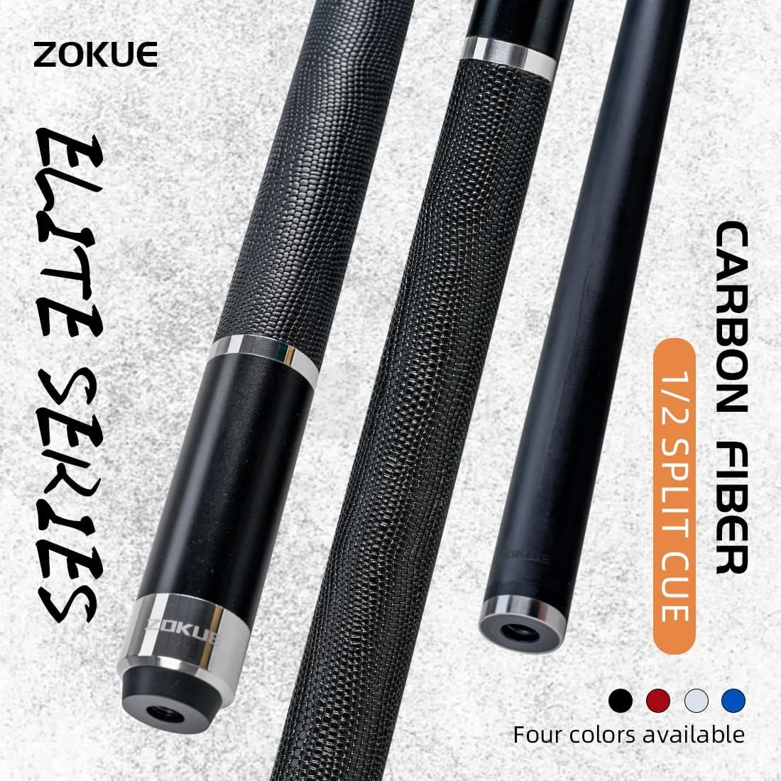 ZOKUE Elite Series Carbon Fiber Pool Cue Stick Low Deflection Full Carbon Technology Cue Stick for Beginner Primary Pool Stick with 12.5mm Tip (Easy to Control Powerful and Precise Pro Taper)